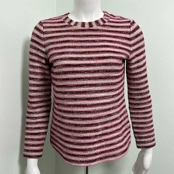 Tory Burch Pink Striped Pullover Sweater - Picture 4 of 10
